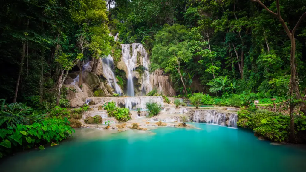 Kuang SI Waterfalls - Laos Travel Company - Trips & Tours Luang Prabang Kung Si Waterfalls