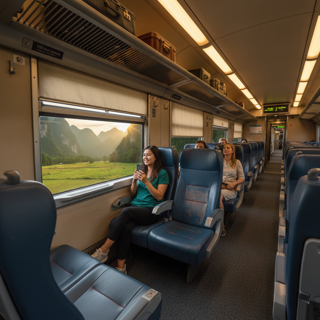 inside of train - Laos Travel Company - Trips & Tours Train From Chiang Rai to Luang Prabang