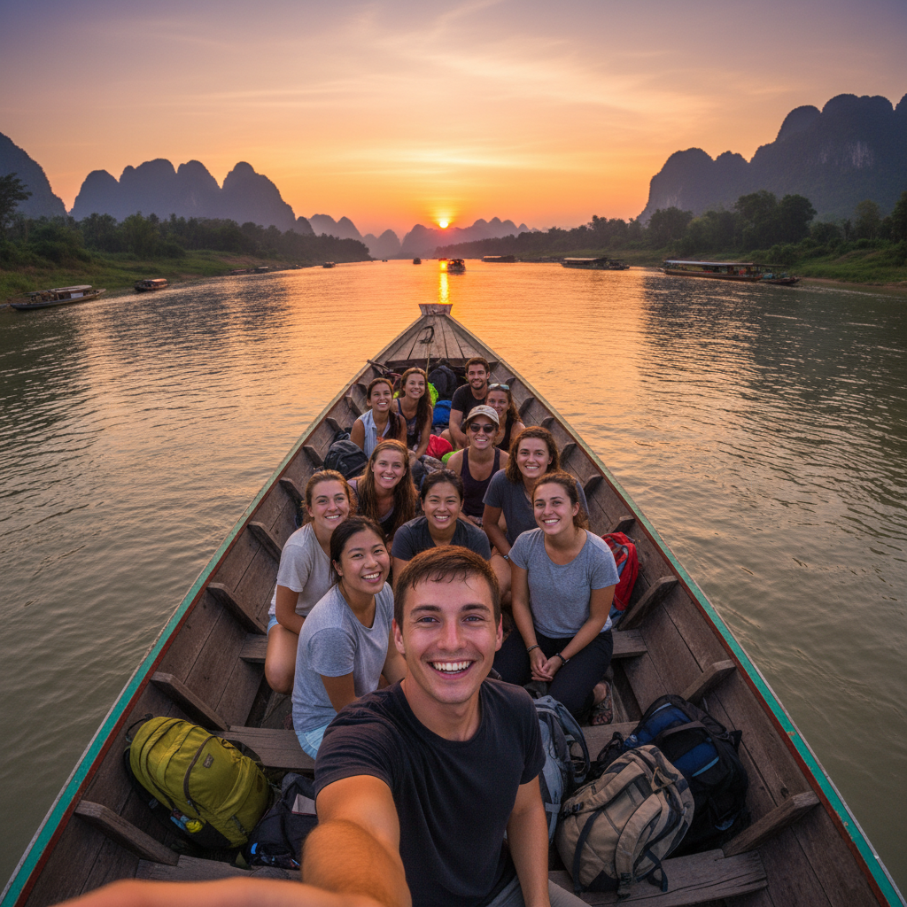 slow boat selfie
